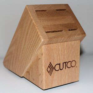 Vintage CUTCO Cutlery Red Oak Knife Block 4 Slots Wooden Kitchen Knives Mint